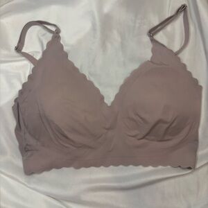 Scalloped Edge Bralette in Mauve size medium